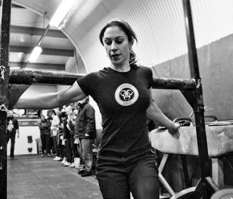 Strong woman gym training