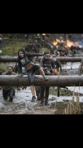 Cat and Jodie tackling the obstacles